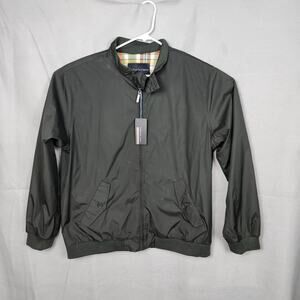 Van Heusen Studio Men's Lightweight Bomber Jacket Large Green Polyester